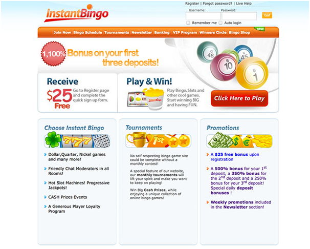 Instant Bingo deposits