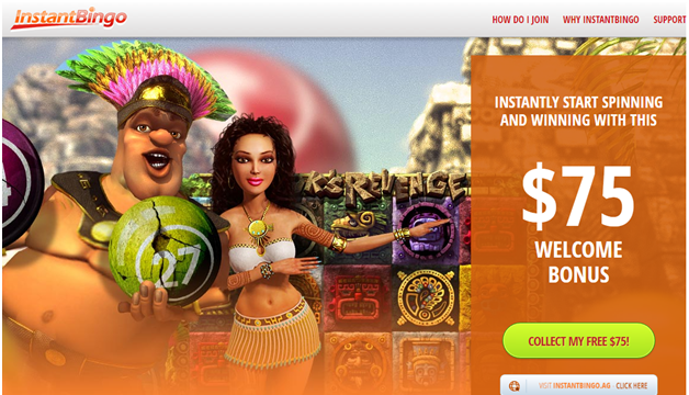 Instant Bingo $75 free no deposit bonus