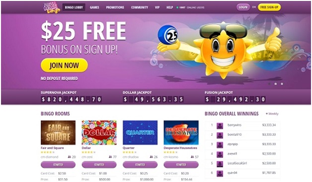 $25 no deposit bonus Bingo sites