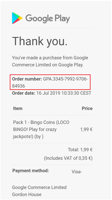 Loco Bingo purchases